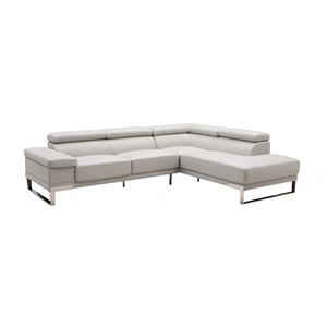 Beverly Hills Furniture Baxter L-Shaped Leather Modular Sectional with Chaise & Motion Headrest