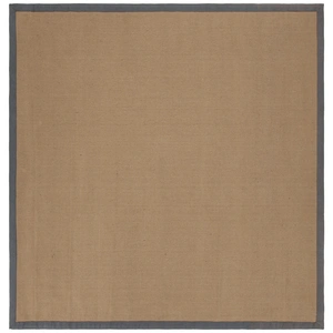 Chandra Bay Jute Square Handmade Rug, 8', Tan/Grey