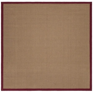 Chandra Bay Jute Square Handmade Rug, 8', Tan/Red