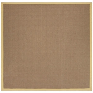 Chandra Bay Jute Square Handmade Rug, 8', Tan/Yellow
