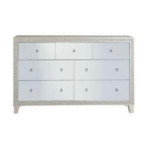 ACME Sliverfluff Mirror/Wood Dresser w/7 Drawers, Champagne