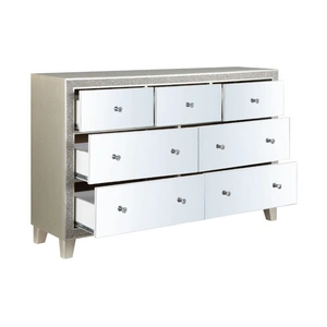 ACME Sliverfluff Mirror/Wood Dresser w/7 Drawers, Champagne
