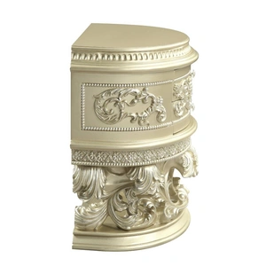 ACME Vatican Wood Nightstand w/2 Drawers, Champagne Silver