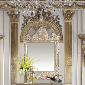 ACME Vatican Wood Mirror, Champagne Silver