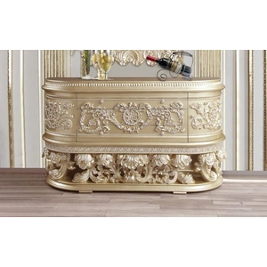 ACME Vatican Wood Dresser w/3 Drawers & 2 Doors, Champagne Silver