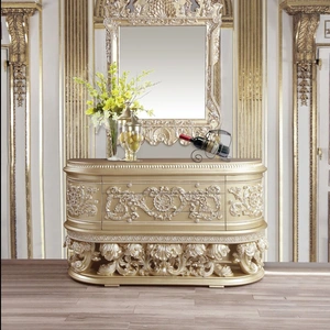 ACME Vatican PU/Wood Panel Bedroom Set, Champagne/Light Gold
