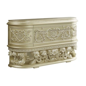 ACME Vatican Wood Dresser w/3 Drawers & 2 Doors, Champagne Silver