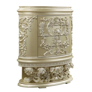 ACME Vatican Wood Chest w/4 Drawers, Champagne Silver