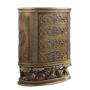 ACME Constantine Wood Chest w/4 Drawers, Brown/Gold