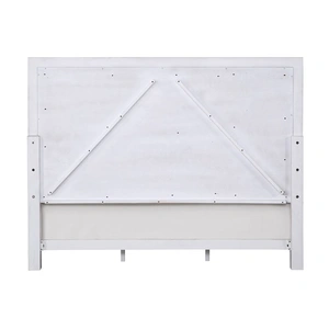 ACME Katia Fabric/Wood Panel Bed, Light Gray/White