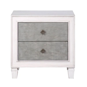 ACME Katia Wood Nightstand w/2 Drawers in Gray/White