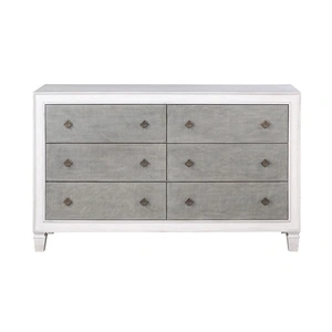 ACME Katia Wood Double Dresser w/6 Drawers, Gray/White