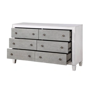 ACME Katia Wood Double Dresser w/6 Drawers, Gray/White