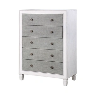ACME Katia Wood Chest w/5 Drawers, Gray/White