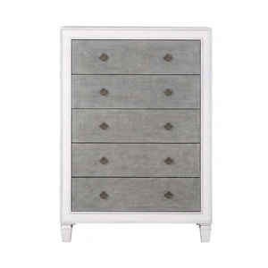 ACME Katia Wood Chest w/5 Drawers, Gray/White