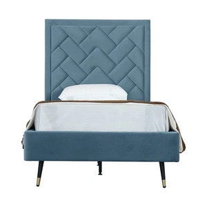 Manhattan Comfort Crosby Velvet Platform Bed