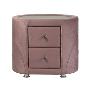 ACME Salonia Velvet Nightstand w/2 Drawers, Pink