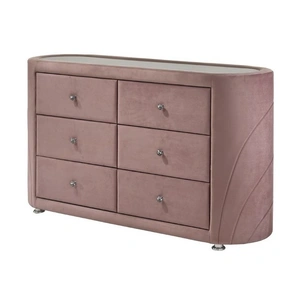 ACME Salonia Velvet Panel Bedroom Set, Pink