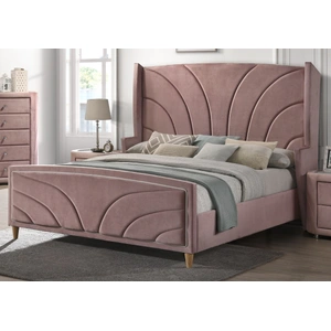 ACME Salonia Velvet Panel Bed, Pink