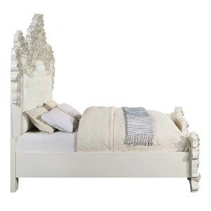 ACME Adara PU/Wood Tufted Panel Bed, Eastern King Size, Antique White