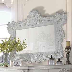 ACME Adara Wood Rectangular Mirror, Antique White
