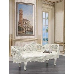 ACME Adara PU/Wood Bench, Antique White