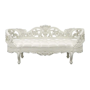 ACME Adara PU/Wood Bench, Antique White