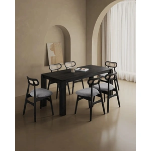Manhattan Comfort Rockaway 70.86-inch Solid Wood Dining Room Set w/Colbert Chairs
