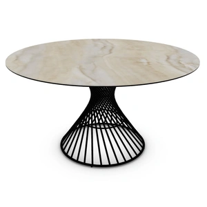 Calligaris Vortex W47.2-inch Ceramic/Metal Customizable Round Dining Table