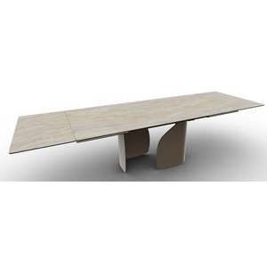 Calligaris Twins W78.7-inch-98.4-inch-118.1-inch Ceramic/Metal Customizable Extendable Rectangular Dining Table