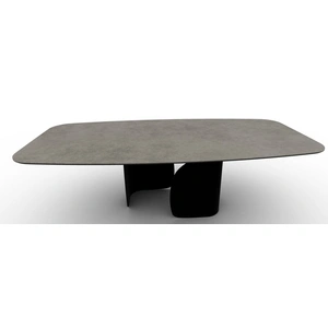 Calligaris Twins W98.4-inch Ceramic/Metal Customizable Elliptical Dining Table