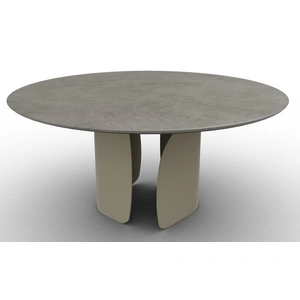 Calligaris Twins W62.9-inch Ceramic/Metal Customizable Round Dining Table