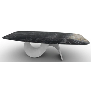 Calligaris Seashell W98.4-inch Ceramic/Cement Customizable Elliptical Dining Table