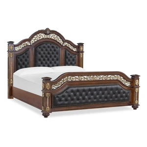 Cosmos Furniture Marya Faux Leather Upholstered Headboard & Footboard Bed