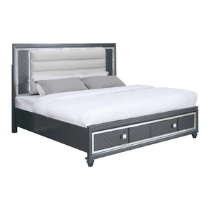 Bella Furniture SM Carlyle Fabric/Wood Panel Storage Bed w/LED Light