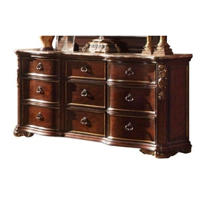 Galaxy Home Furnishings Bella 9-Drawer Wood Veneer Dresser in Dark Walnut