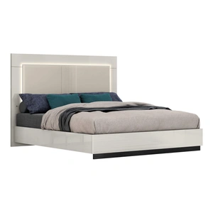 J&M Furniture Bella Premium Leatherette LED Bed, Grey