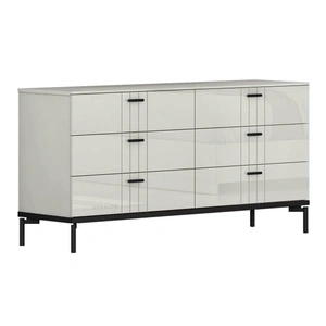 J&M Furniture Bella Premium Leatherette LED Bedroom Set, Grey