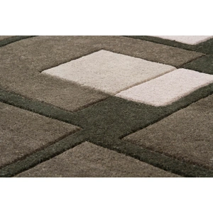 Chandra Bense Garza Wool Round Hand-tufted Rug, 7'9-inch, Black/Grey/Ivory