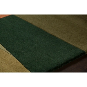 Chandra Bense Garza Wool Round Hand-tufted Rug, 7'9-inch, Green/Orange