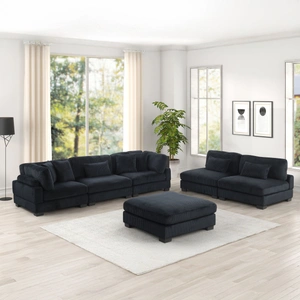 Galaxy Home Furnishings Bentley Corduroy Fabric Customizable Living Room Set