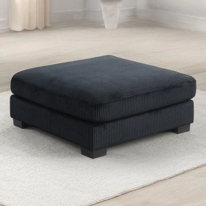 Galaxy Home Furnishings Bentley 6-Piece Corduroy Fabric L-Shaped Sectional Sofa, Black