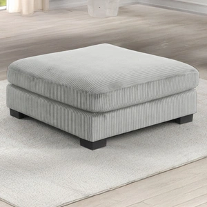Galaxy Home Furnishings Bentley 4-Piece Corduroy Fabric L-Shaped Sectional Sofa, Gray