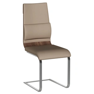 Chintaly Imports Bethany Channel Back Cantilever PU Side Chair, Taupe (Set of 2)