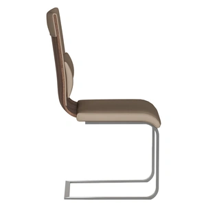 Chintaly Imports Bethany Channel Back Cantilever PU Side Chair, Taupe (Set of 2)