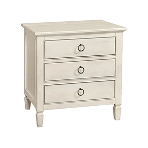 Universal Furniture Summer Hill Wood Nightstand w/3 Drawers, Cotton