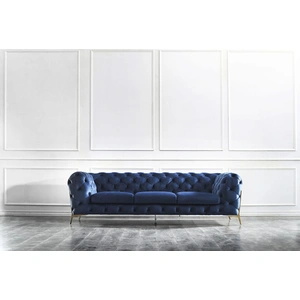 Beverly Hills Furniture Chester Velvet Fabric Sofa, Blue