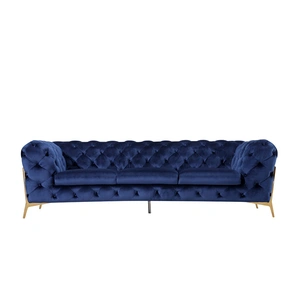 Beverly Hills Furniture Chester Velvet Fabric Sofa, Blue
