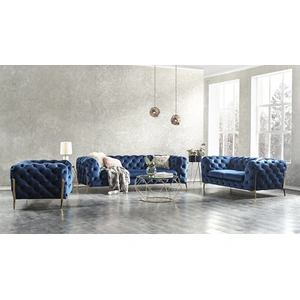 Beverly Hills Furniture Chester Fabric Living Room Set, Blue