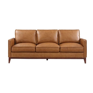 Beverly Hills Furniture Harper Leather/Split Sofa, Saddle